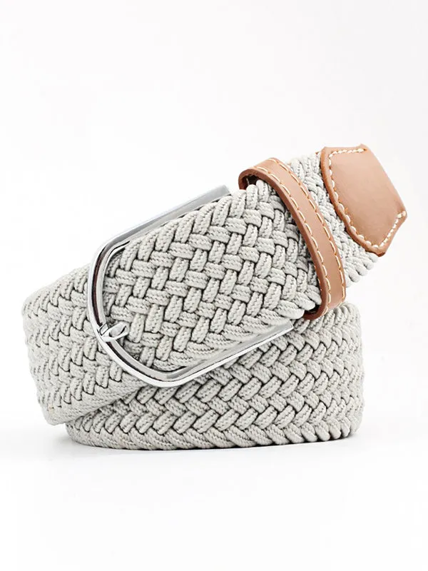20 Colors Simple Contrast Color Weave Belt