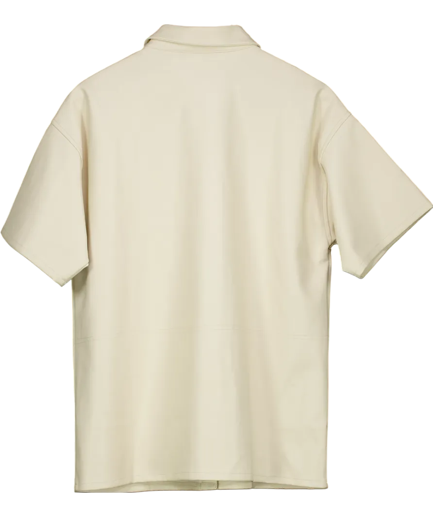 4th & Reckless Cream Leather Look Shirt UK 10