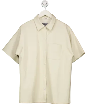 4th & Reckless Cream Leather Look Shirt UK 10