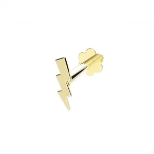 9ct Yellow Gold Plain Lightning Bolt Cartilage Labret ES2042