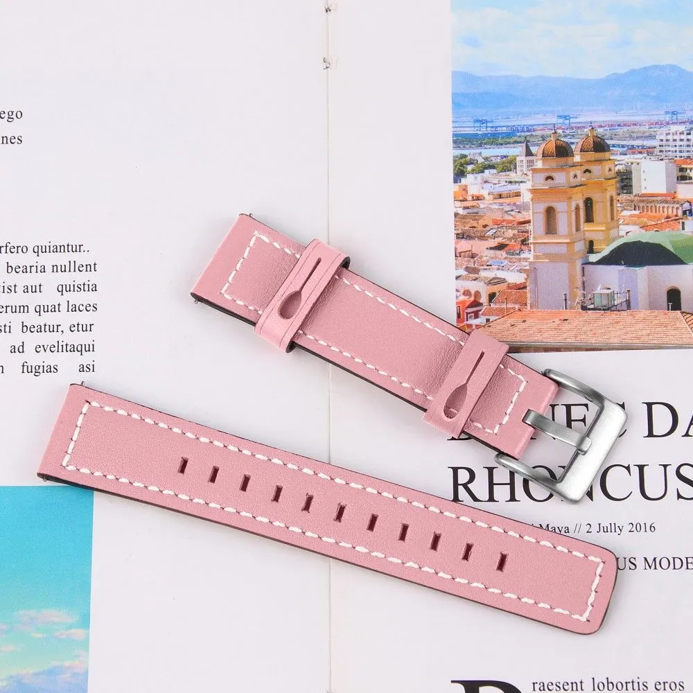 Amazfit GTS / GTR 42mm cowhide leather watch strap - Pink