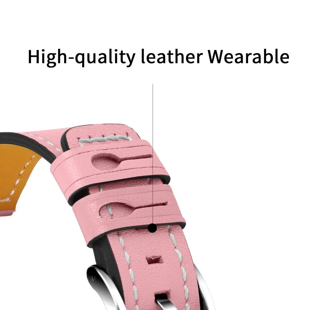 Amazfit GTS / GTR 42mm cowhide leather watch strap - Pink