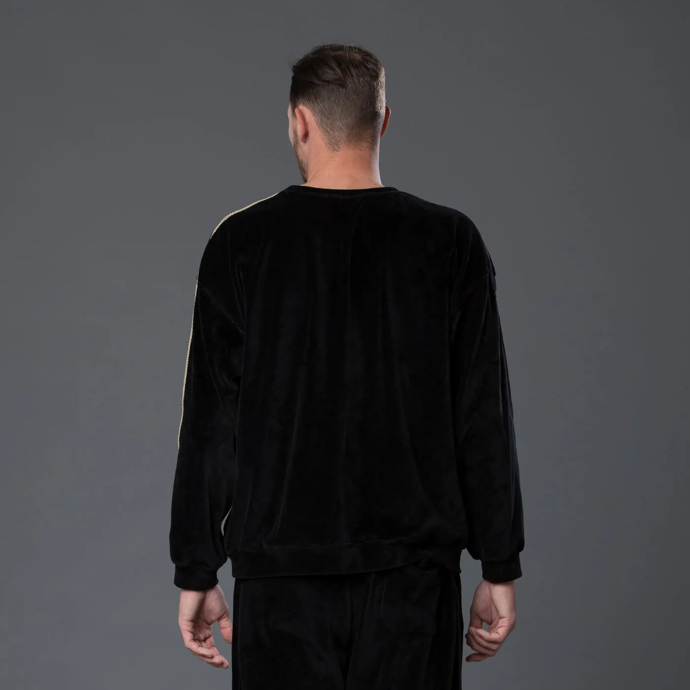 Braided Velour Crewneck Sweatshirt