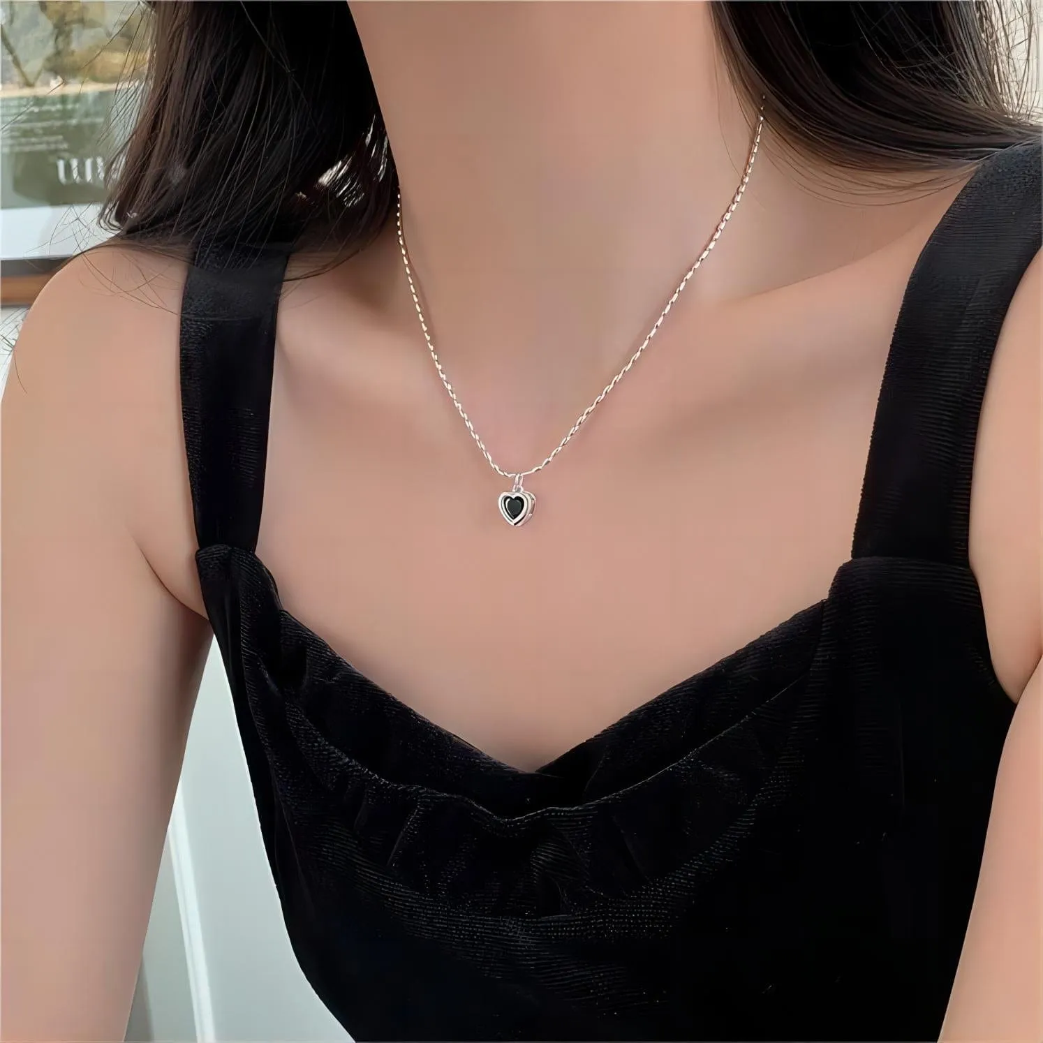 Charming Crystal Heart Matching Necklace
