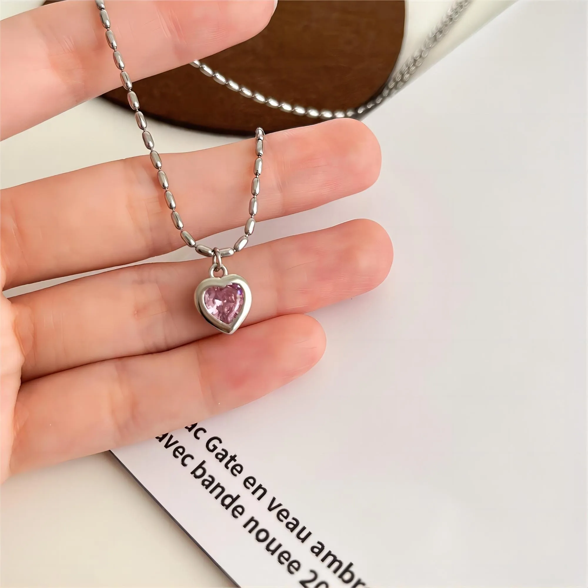 Charming Crystal Heart Matching Necklace