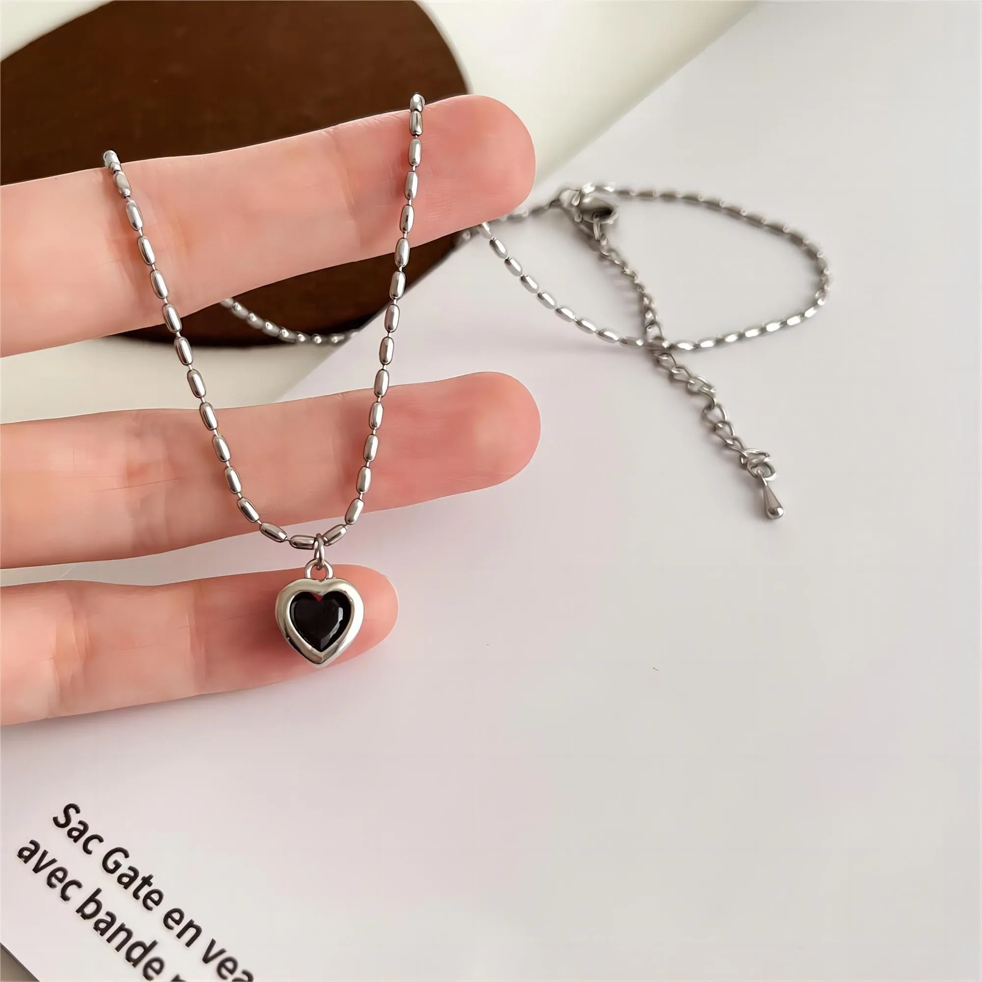 Charming Crystal Heart Matching Necklace