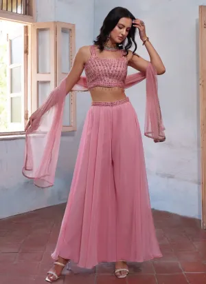 Charming Pink Wedding Lehenga Ensemble with Dupatta (Size-M)