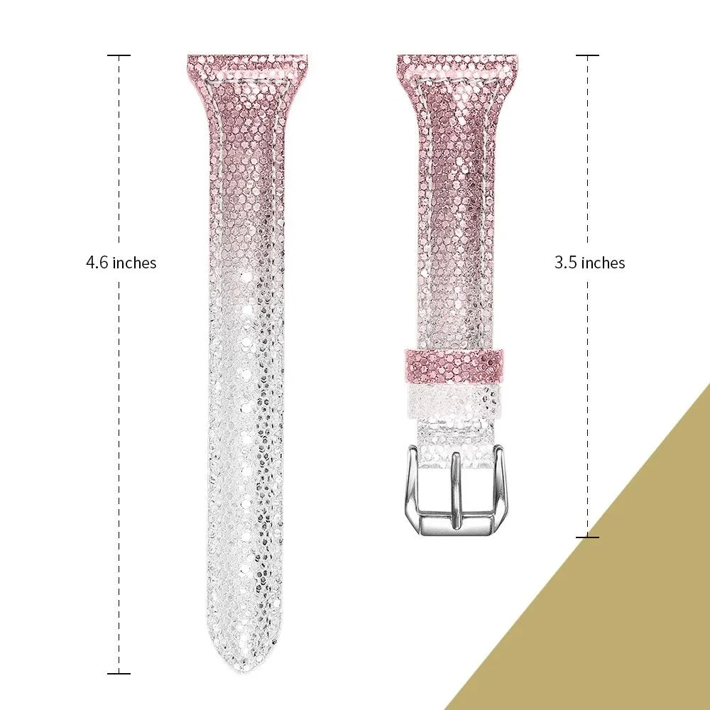 Cool gradient style cowhide watch strap for LG Watch Sport - Silver / Pink
