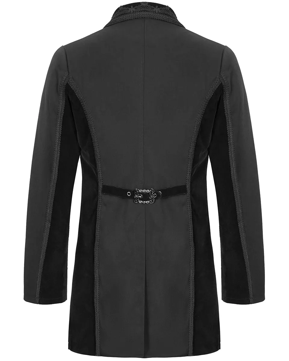Devil Fashion Stokerton Mens Regency Gothic Tailcoat Jacket - Black