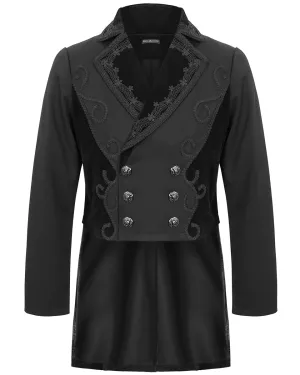 Devil Fashion Stokerton Mens Regency Gothic Tailcoat Jacket - Black