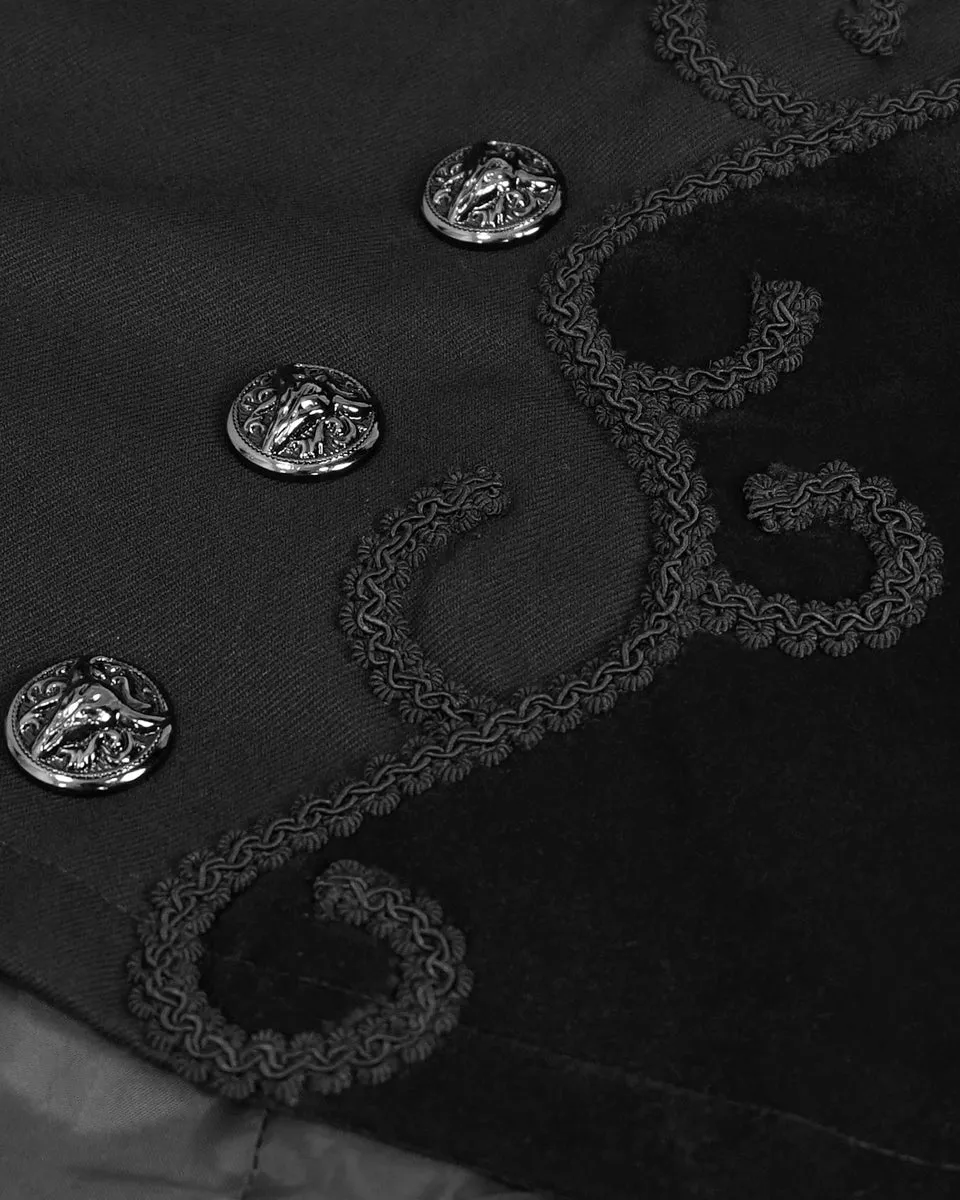 Devil Fashion Stokerton Mens Regency Gothic Tailcoat Jacket - Black