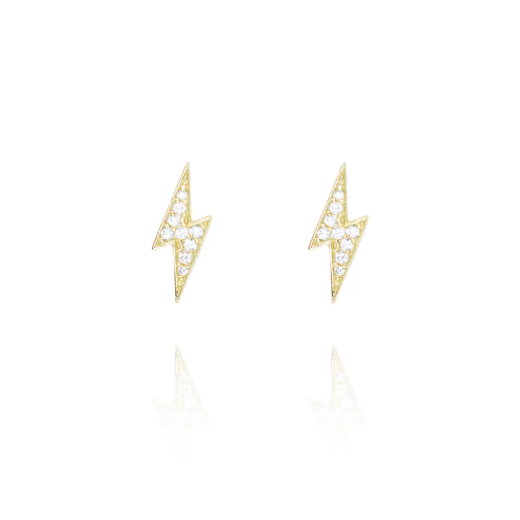 EG-14/G - Bolt of Lightning Stud Earrings