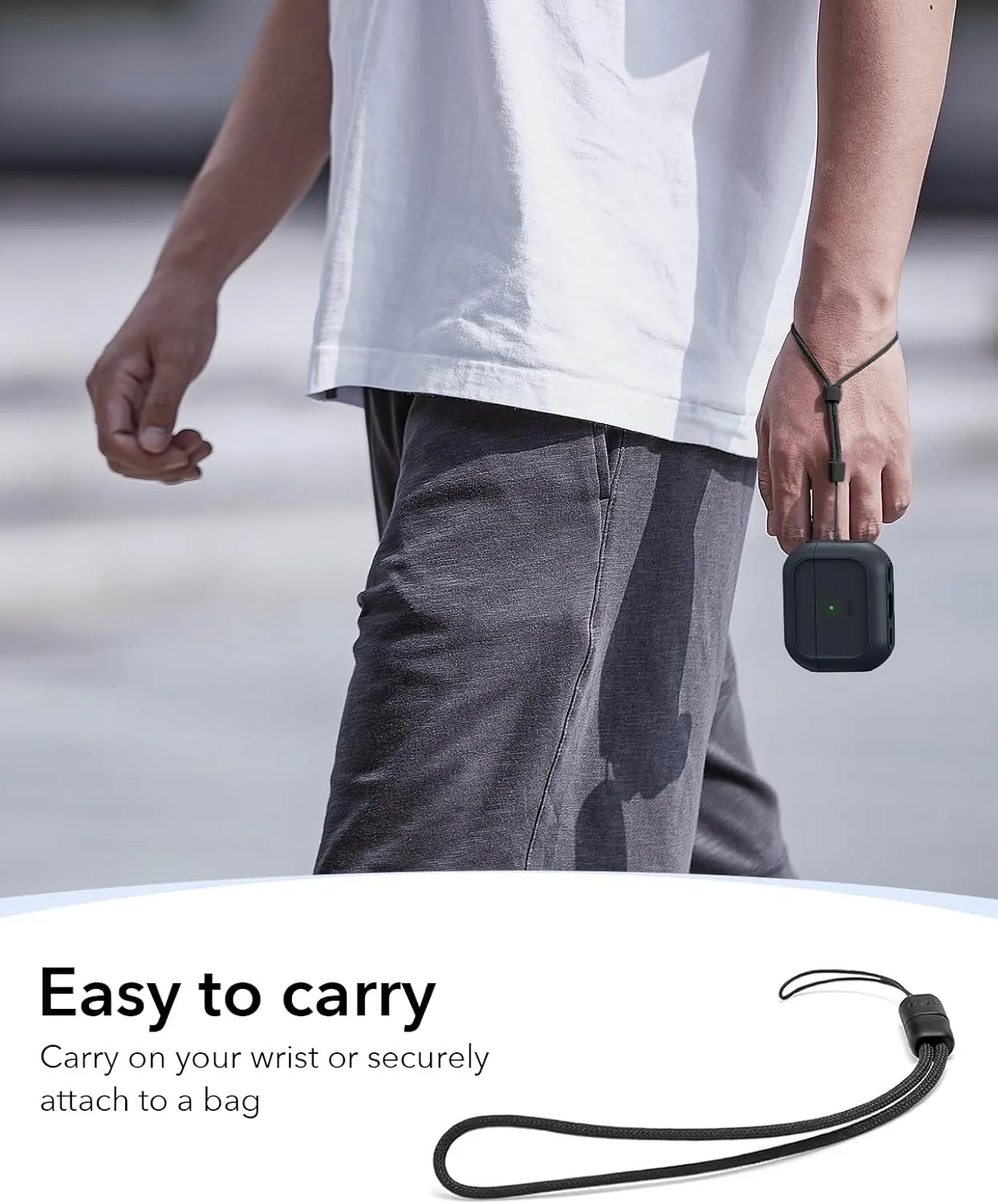 ESR for AirPods Pro 2 Case (HaloLock), Compatible with Airpods Pro Case 2nd / 1st Generation (2023/2022/2019), Compatible with MagSafe, Full Drop Protection Cover with Lanyard, Black