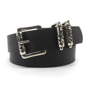 French Gothic Design Buckle Leather Belt
