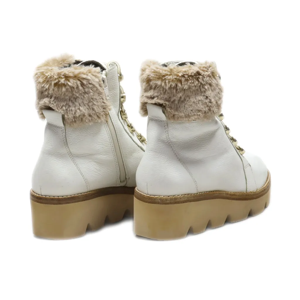 Gabor Mid-Calf Pu Leather White Colour For Women