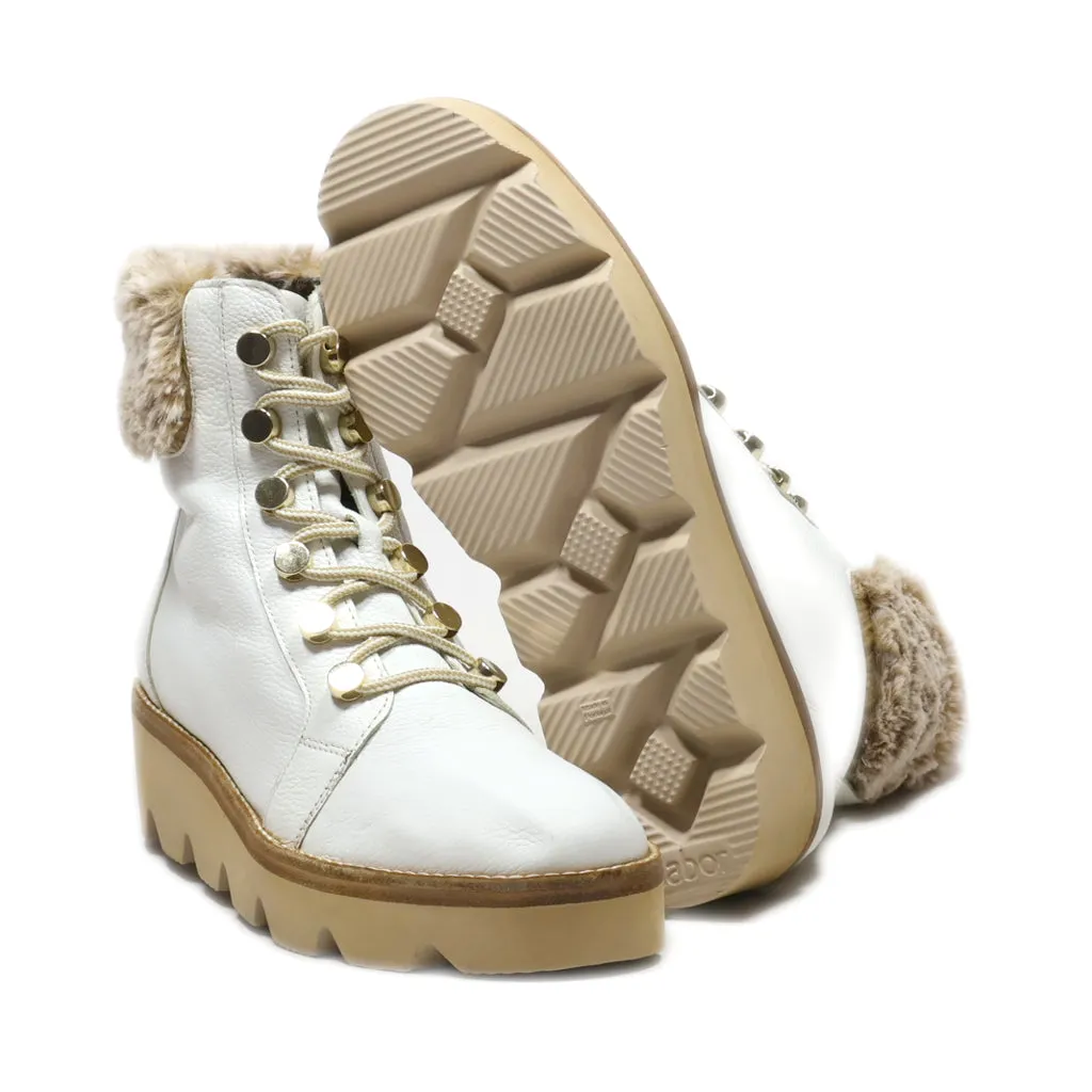 Gabor Mid-Calf Pu Leather White Colour For Women