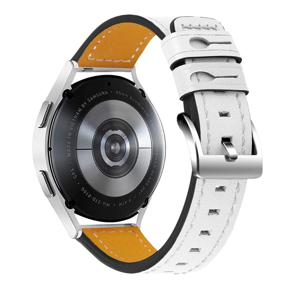Garmin Venu cowhide leather watch strap - White