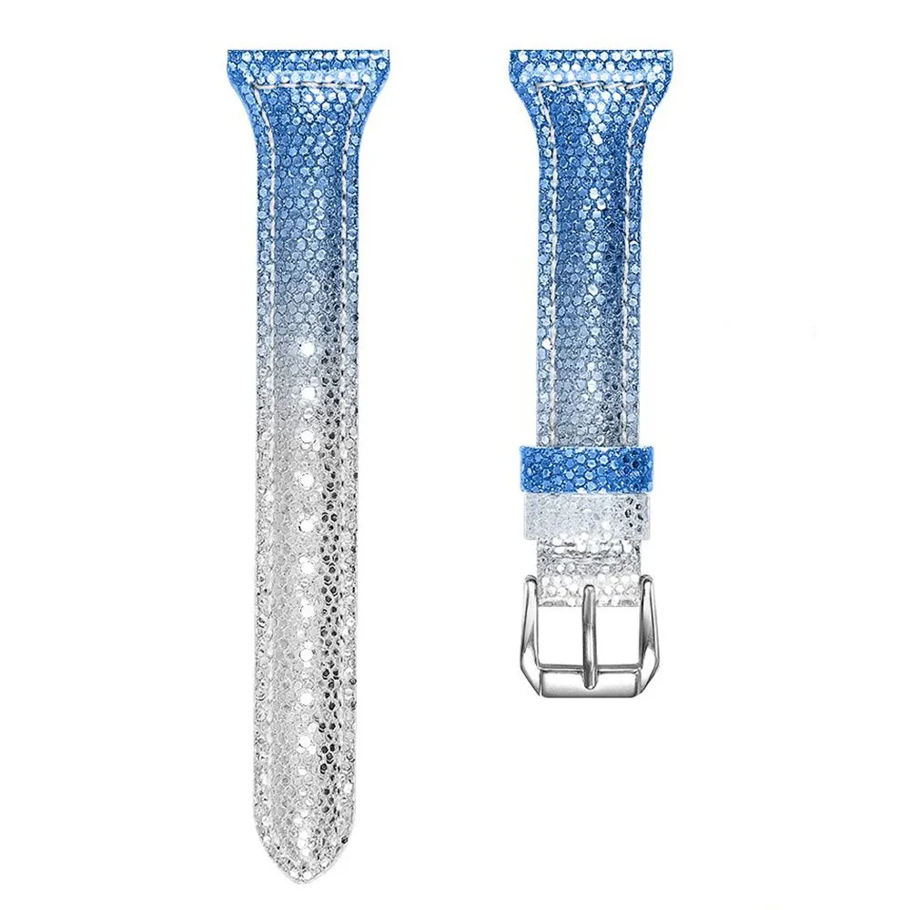 Garmin Vivomove 3 gradient color cowhide leather watch strap - Silver / Blue