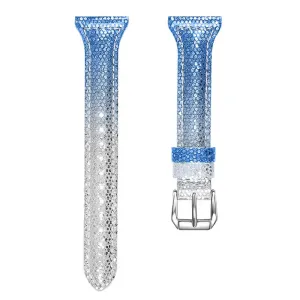 Garmin Vivomove 3 gradient color cowhide leather watch strap - Silver / Blue