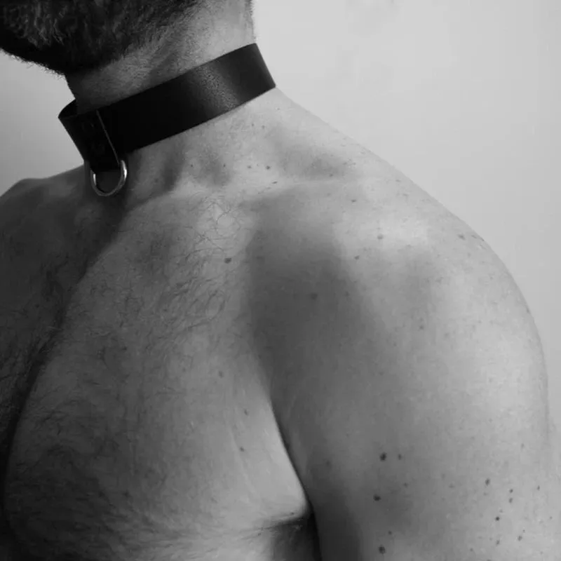 Goth Bdsm Neck Bondage PU Leather Harness Sexy Men Gay Bdsm Belt Erotic Costume Collar Fetish Wear Club Party Sex Accessories