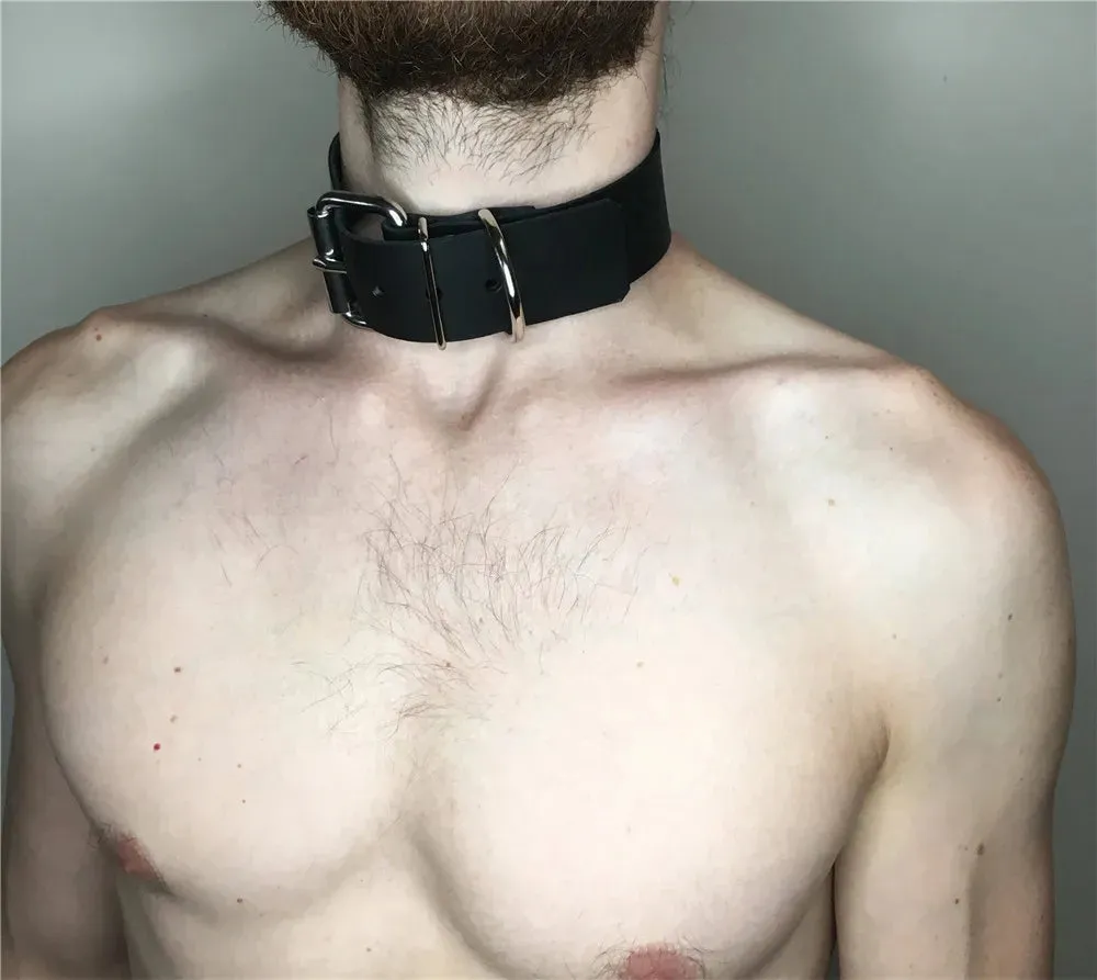 Goth Bdsm Neck Bondage PU Leather Harness Sexy Men Gay Bdsm Belt Erotic Costume Collar Fetish Wear Club Party Sex Accessories
