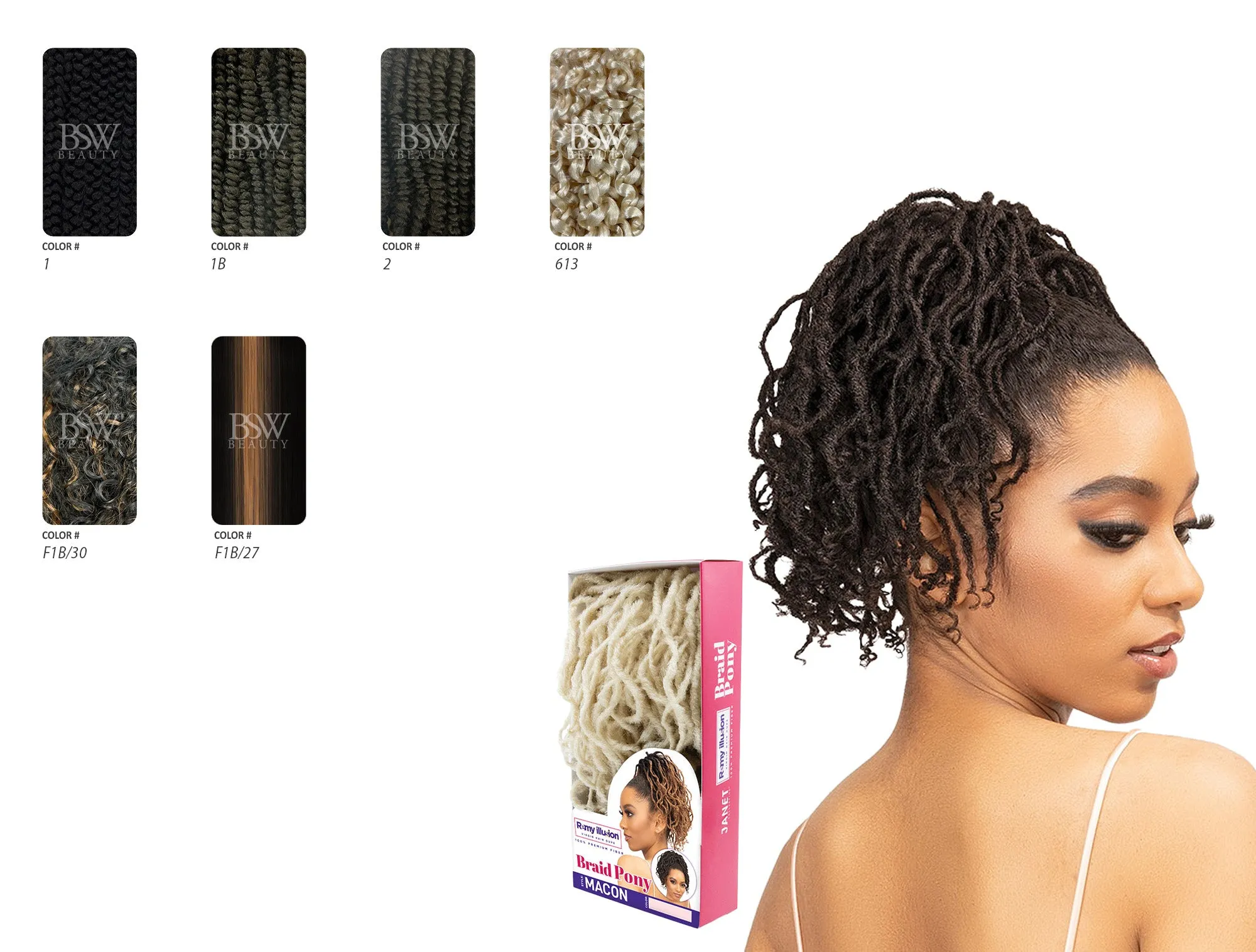 JANET REMY ILLUSION 100% PREMIUM FIBER BRAID PONY - MACON
