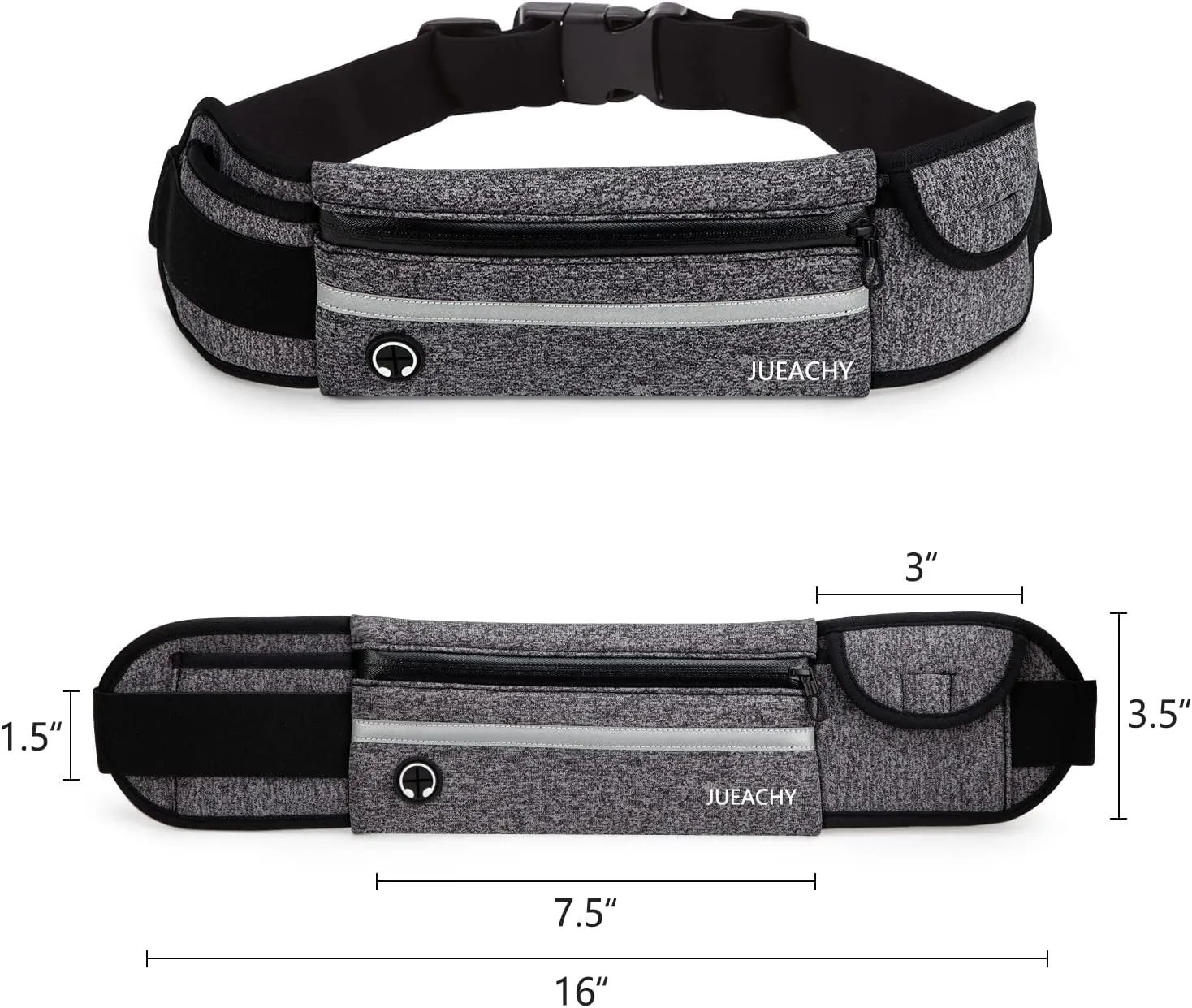 Jueachy Running Belts for Women Waterproof Fanny Pack Running Waist Pouch Phone holder Adjustable Sports Money Belt with Headphone Port