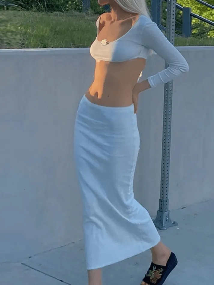 LANFUBEISI - Temperament Solid Color Dress Two Pieces