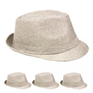 light gray casual fedora hat Case of 72
