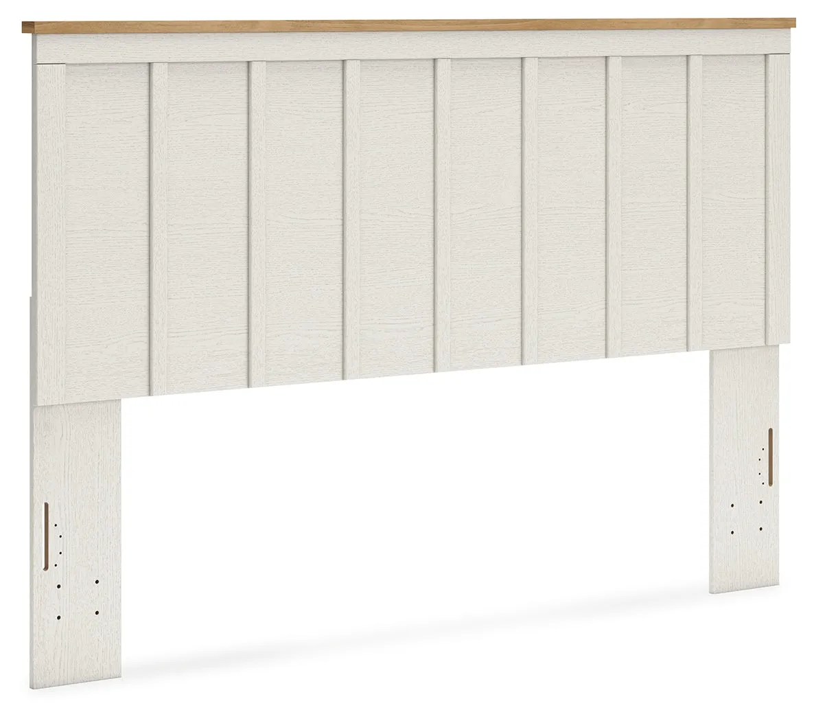 Linnocreek King Panel Headboard with Dresser in White/Warm Brown