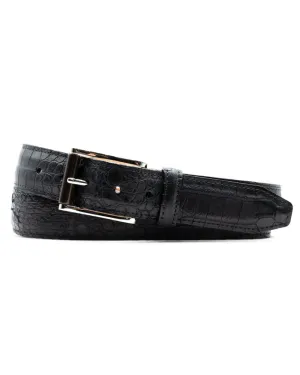 Matte American Alligator Belt in Black