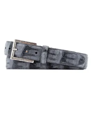 Matte Crocodile Belt in Slate