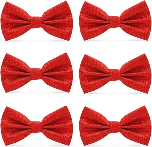 Men's Bowties Formal Satin Solid - 6/12 Pack Bow Ties Pre-tied Adjustable Ties for Men Many Colors Option in bulk