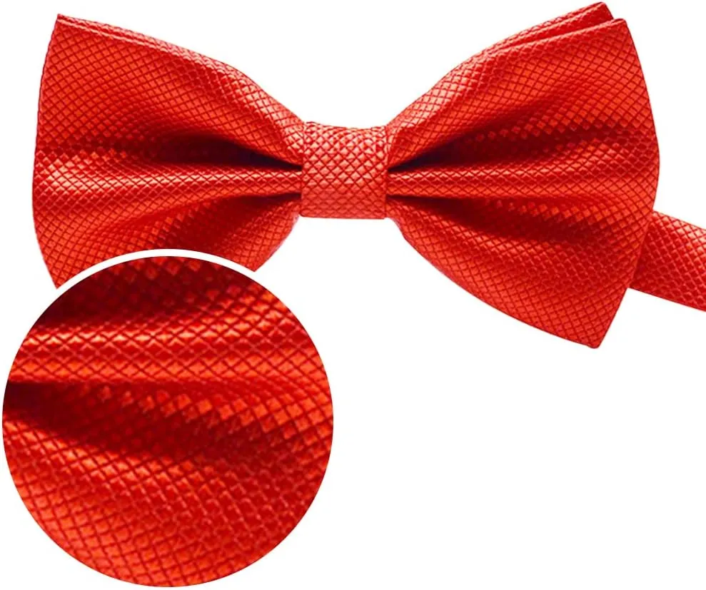 Men's Bowties Formal Satin Solid - 6/12 Pack Bow Ties Pre-tied Adjustable Ties for Men Many Colors Option in bulk