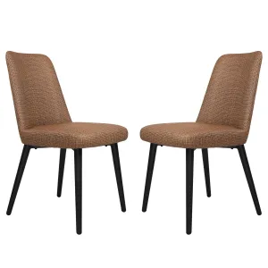 Modern Accent Chairs Set of 2 with Upholstered Seat and Back, Water Resistance Easy to Clean, Durable Restaurant Chair, Coffee