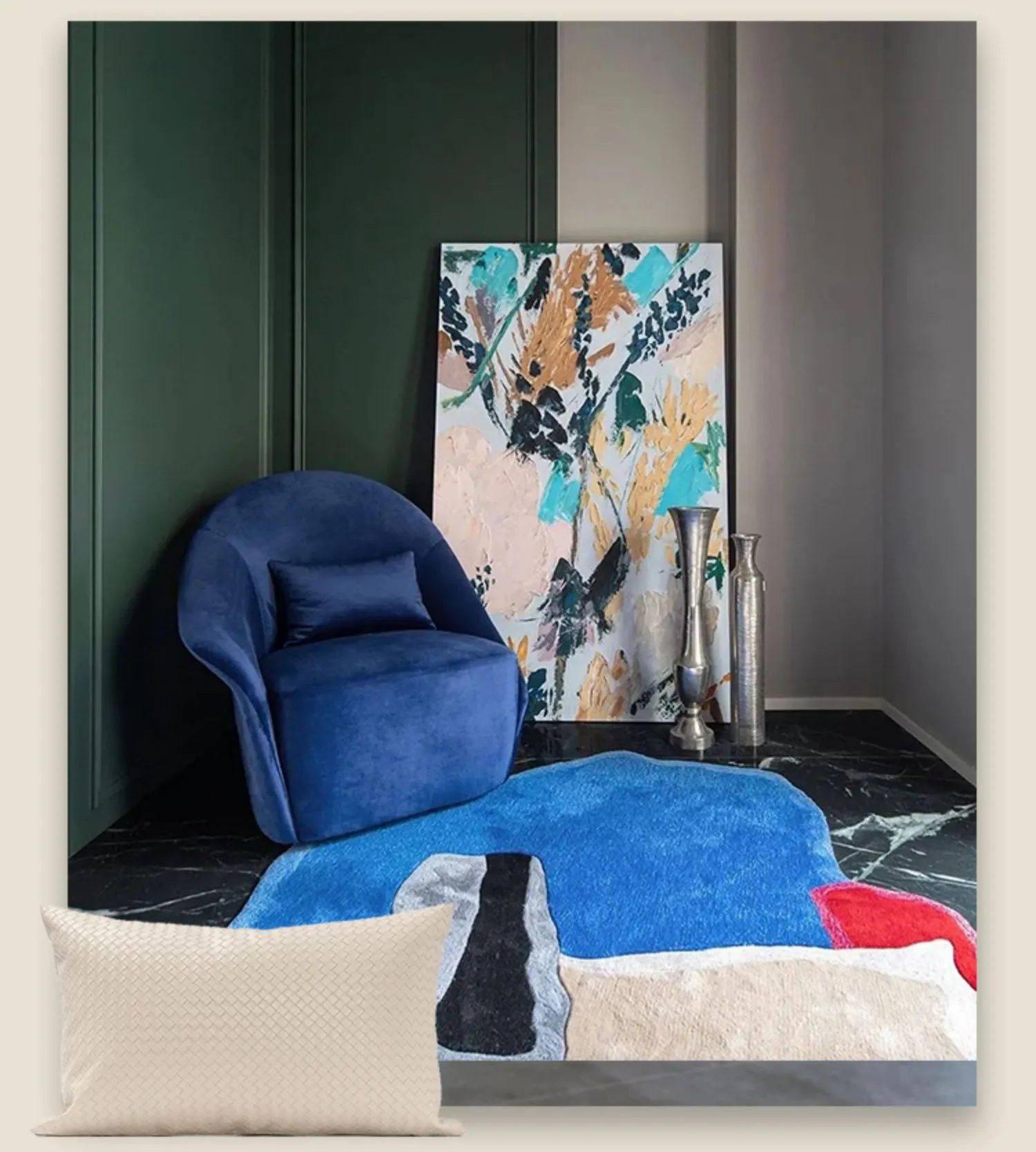 Off-white Woven Throw Pillow