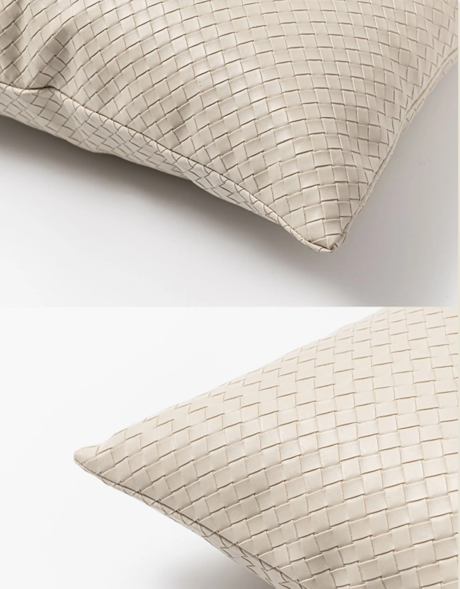 Off-white Woven Throw Pillow