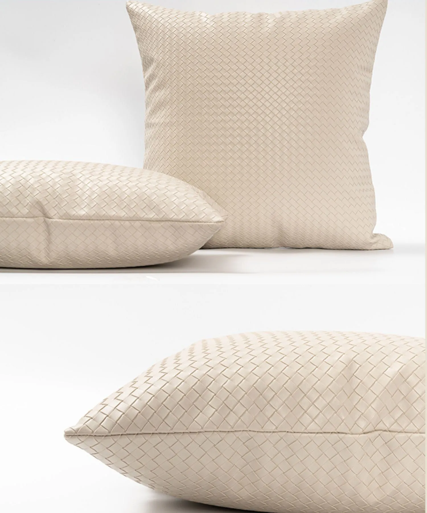Off-white Woven Throw Pillow