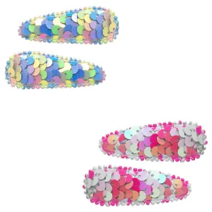 Pink Poppy Sequin Snap Clips Assorted Styles