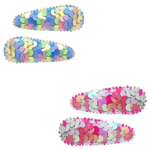 Pink Poppy Sequin Snap Clips Assorted Styles