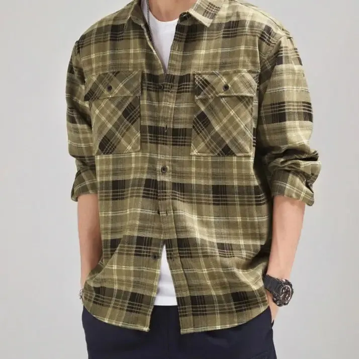 Plaid Pattern Long Sleeve Shirt