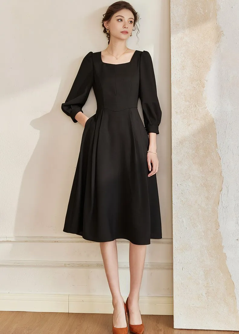 PUFF SLEEVE ELEGANT DRESS