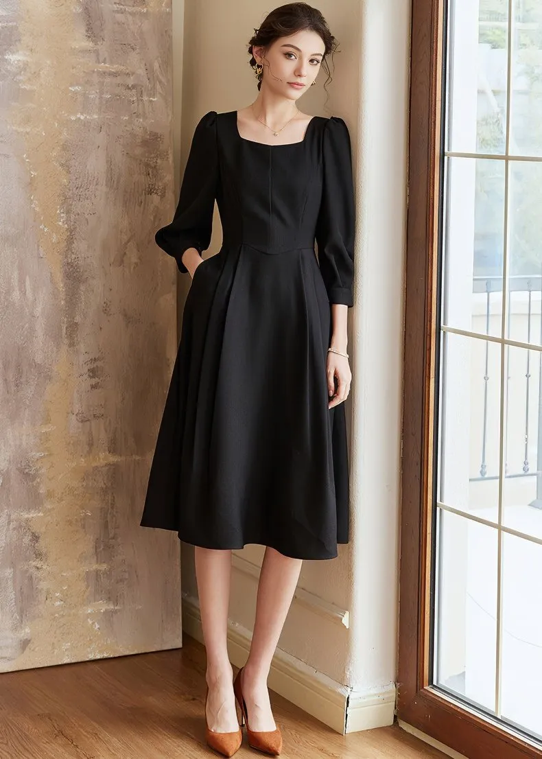 PUFF SLEEVE ELEGANT DRESS