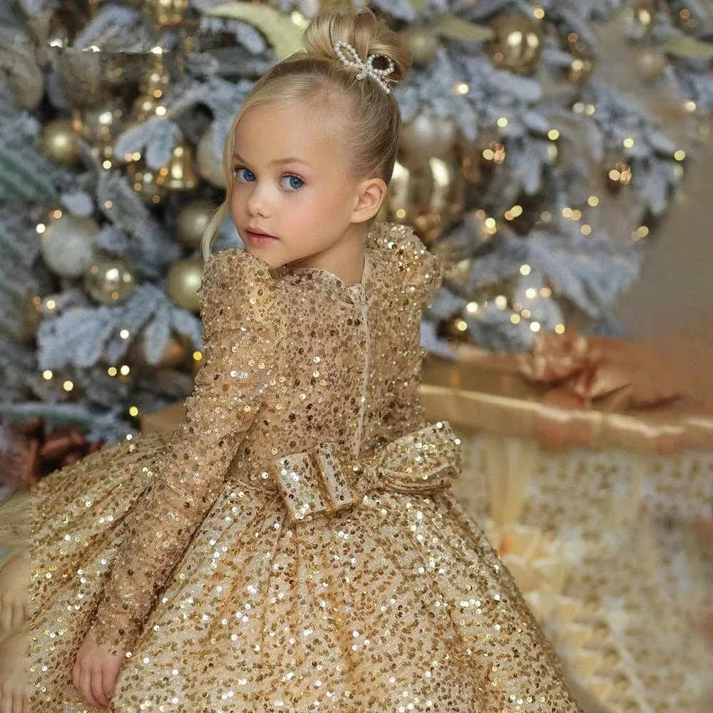 "Renee" Elegant Gold Occasion Dress