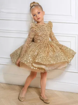 "Renee" Elegant Gold Occasion Dress
