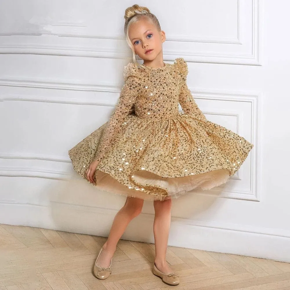 "Renee" Elegant Gold Occasion Dress