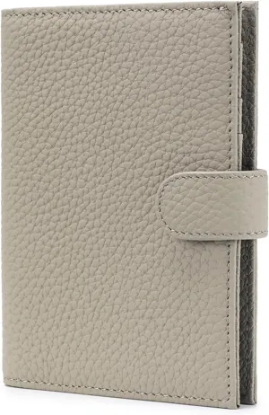 RFID Passport Holder Travel Wallet for Women, Leather Passport Cover Wallet with Card Holders SIM Slots,Zippered Coins Pocket and Cash Slot Slim Compact Travel Wallet (Eephant Grey)
