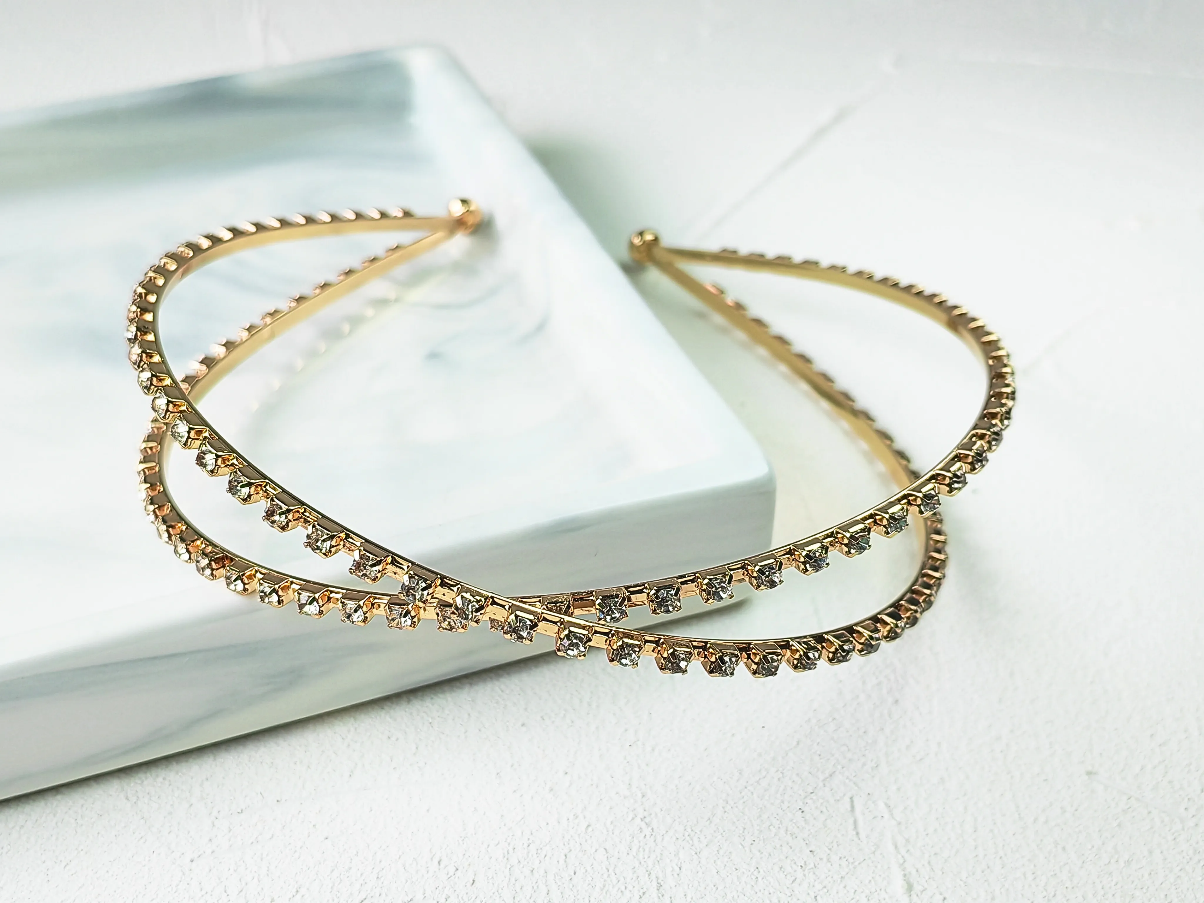Rhinestone Double Row Narrow Band Headband