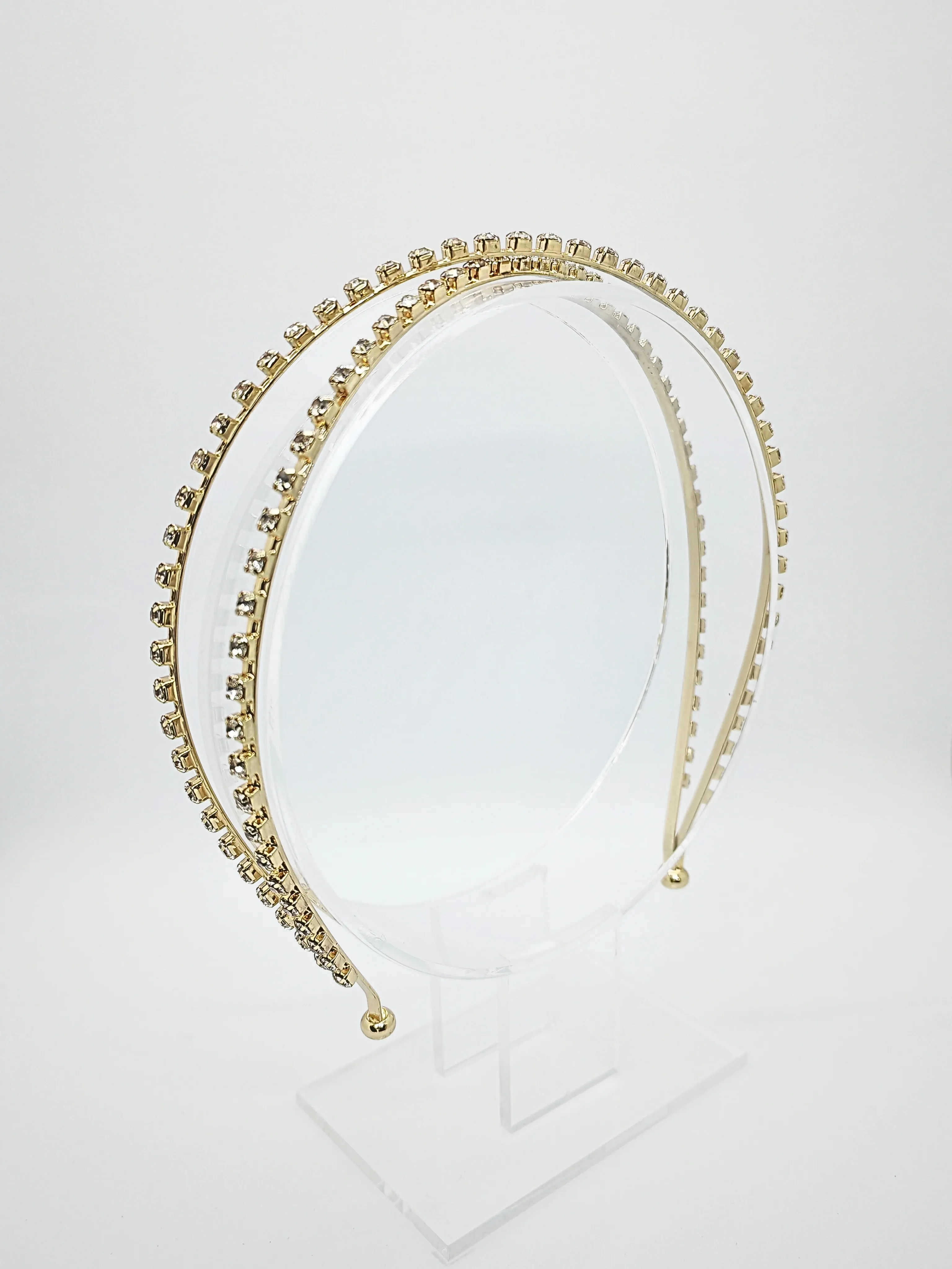Rhinestone Double Row Narrow Band Headband