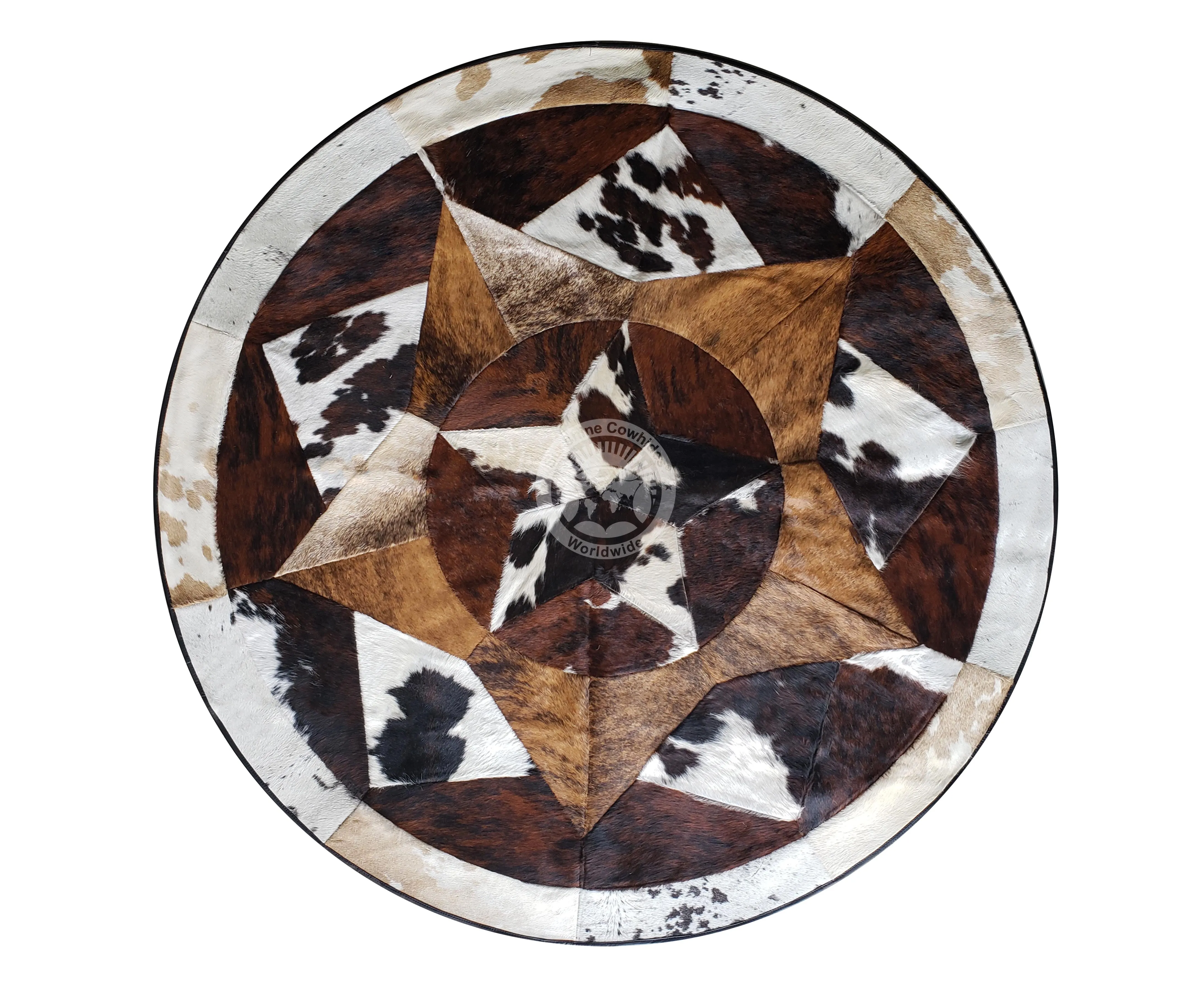 Round Cowhide Rug 60" - Multistar